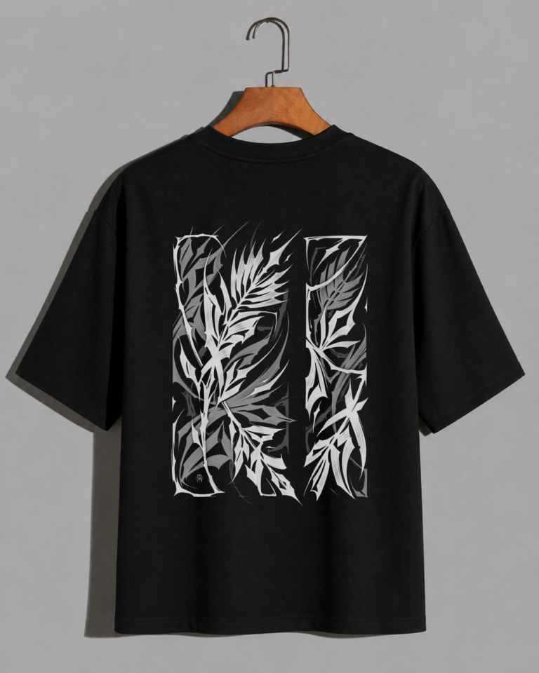 venomx-abstract-thorn-leaves-oversized-tee