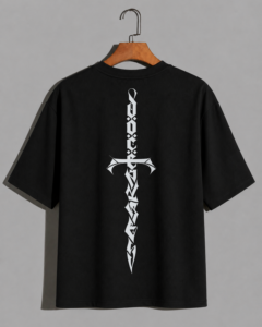 venomx black gothic sword oversized tee back