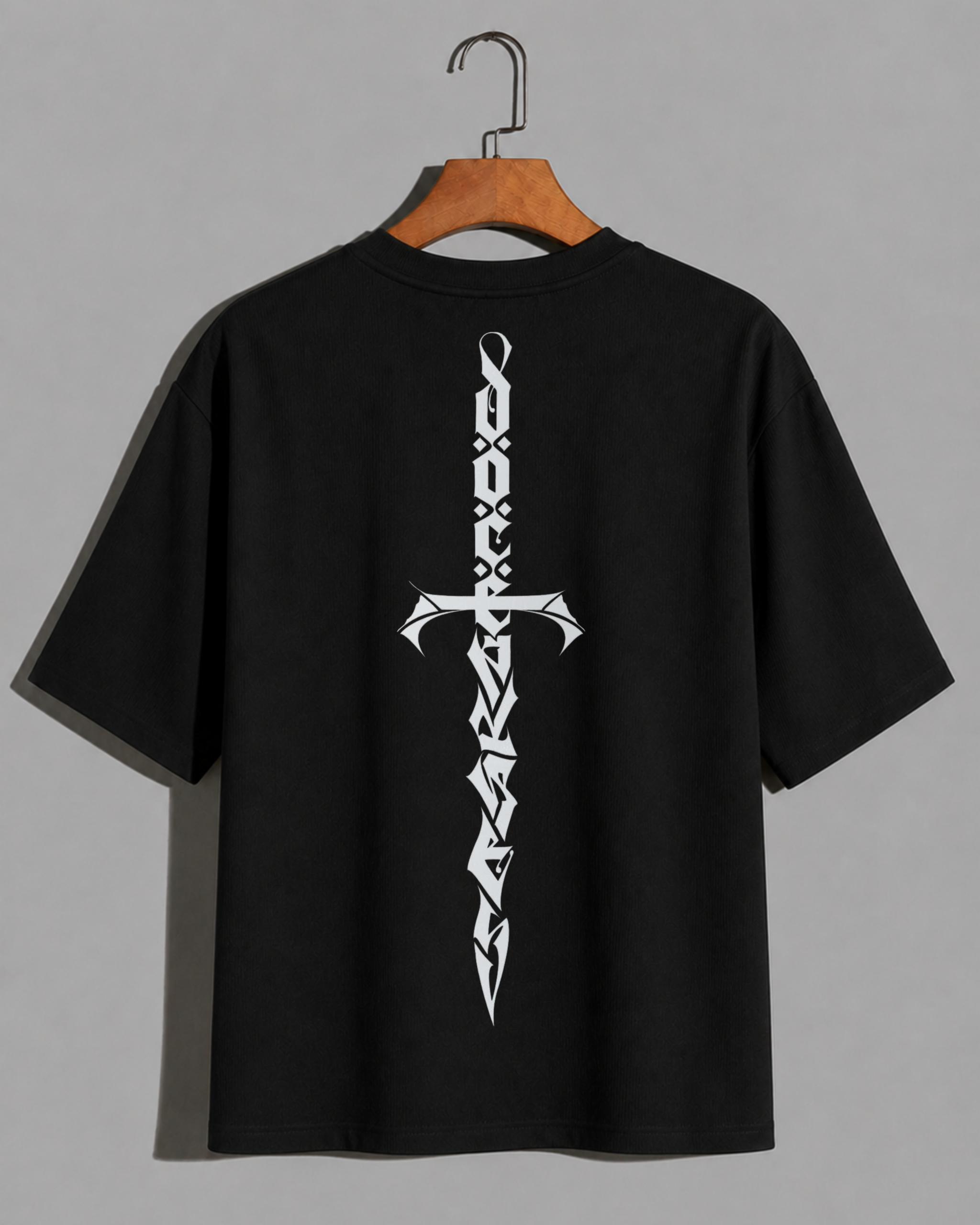 venomx black gothic sword oversized tee back