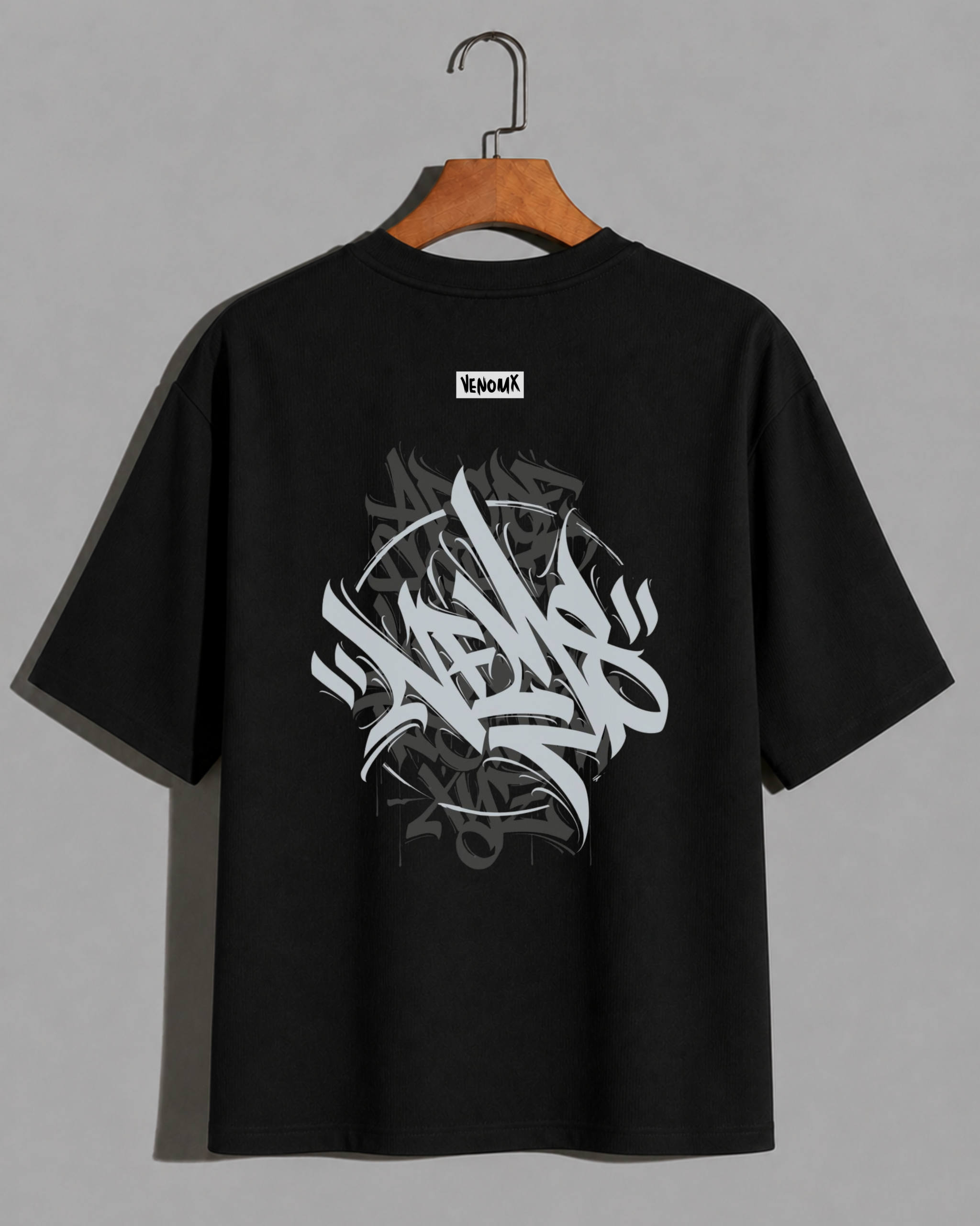 venomx black graffiti venom oversized tee back