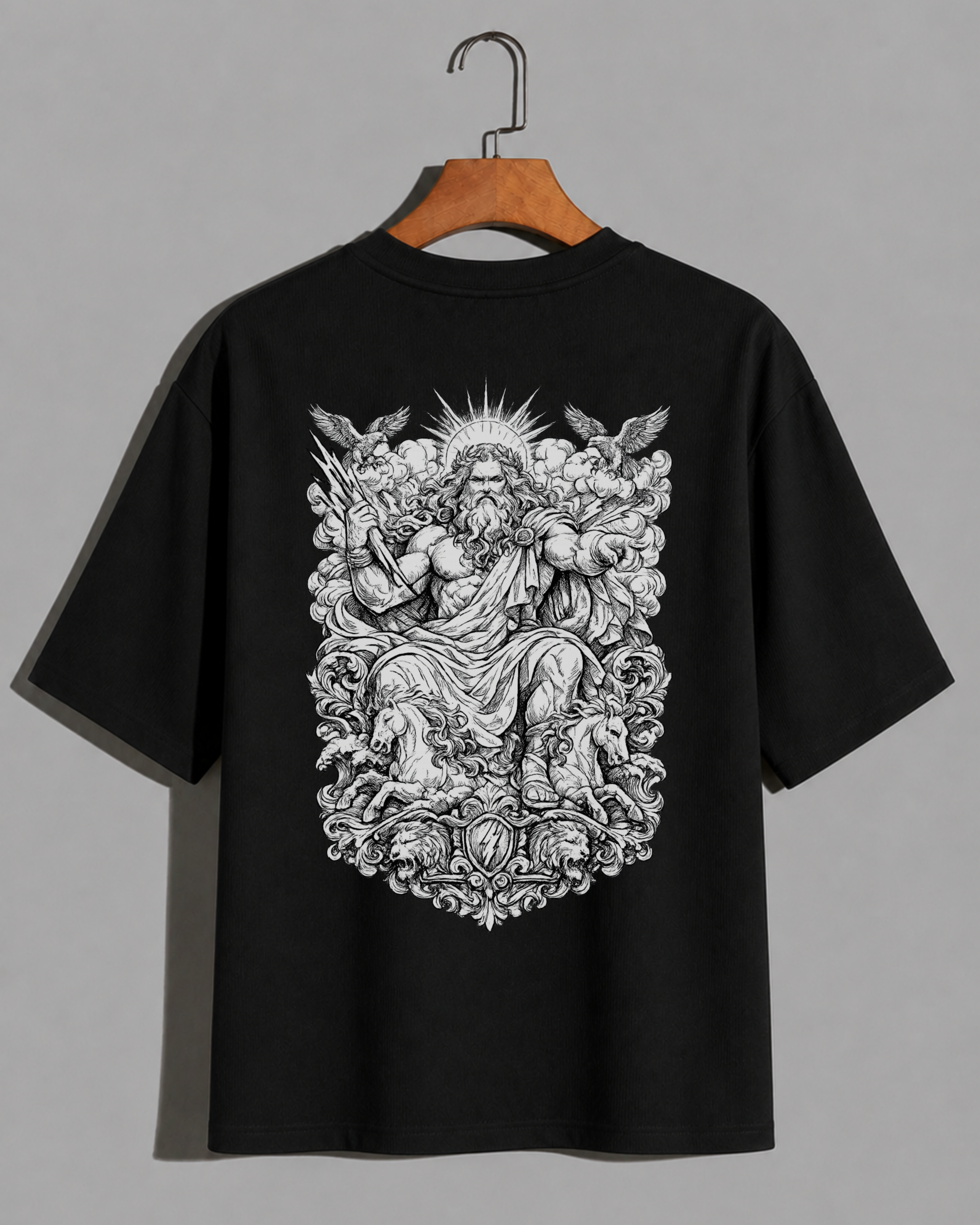 venomx black zeus thunder oversized tee back