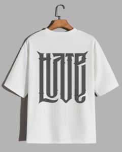 venomx white hate love gothic oversized tee back